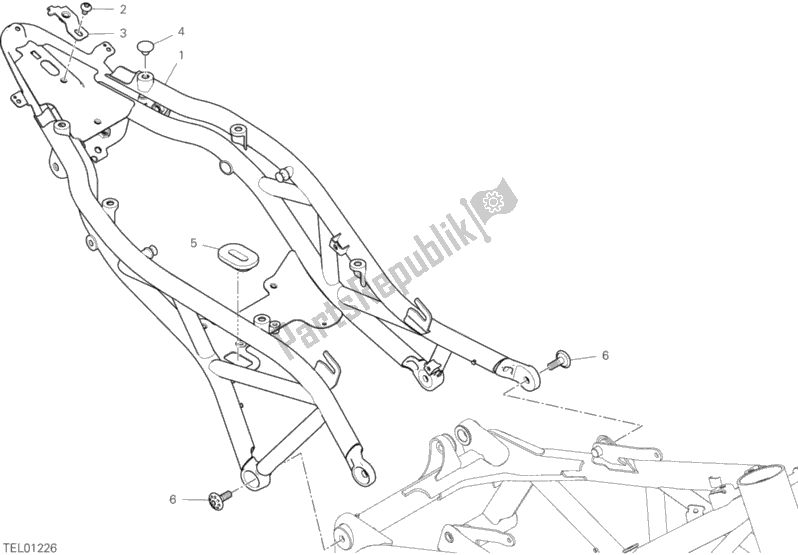 Alle onderdelen voor de Achterframe Comp. Van de Ducati Hypermotard 950 2019